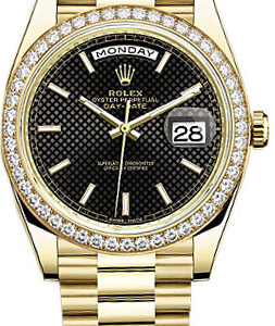 Rolex Day-Date 40 Black Diamond Dial Men’s Gold Watch 228348RBR