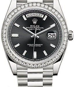 Rolex Day-Date 40 Black Dial White Gold Men’s Watch 228349RBR