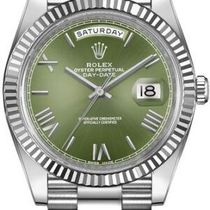 Rolex Day-Date 40 Green Dial White Gold Watch 228239