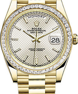 Rolex Day-Date 40 Silver Dial Men’s Gold Watch 228398TBR