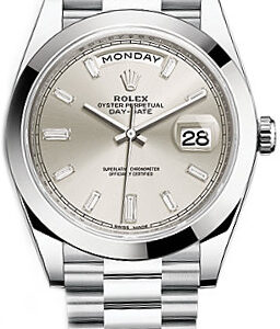 Rolex Day-Date 40 Silver Dial Platinum Watch 228206