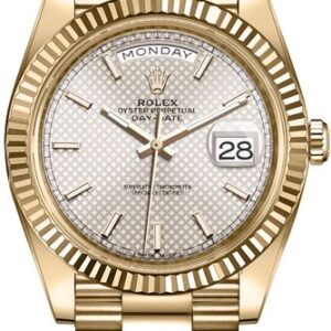 Rolex Day-Date 40 Silver Dial Solid Gold Watch 228238