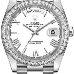 Rolex Day-Date 40 White Dial Diamonds Men’s Watch 228349RBR