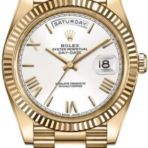 Rolex Day-Date 40 White Dial Gold Men’s Watch 228238