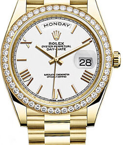 Rolex Day-Date 40 White Dial Gold Men’s Watch 228348RBR