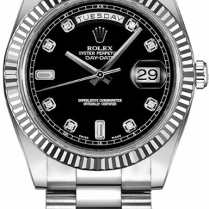 Rolex Day-Date 41 Black Diamond Dial Gold Men’s Watch 218239