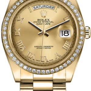 Rolex Day-Date 41 Champagne Roman Numeral Gold Watch 218348