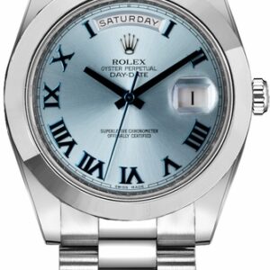 Rolex Day-Date 41 Ice Blue Dial Platinum Men’s Watch 218206