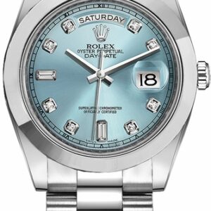 Rolex Day-Date 41 Ice Blue Diamond Dial Platinum Men’s Watch 218206