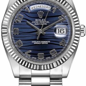 Rolex Day-Date 41 Wave Blue Dial Watch 218239