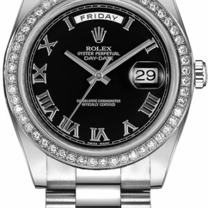 Rolex Day-Date 41 White Gold Black Roman Numeral Dial Men’s Watch 218349