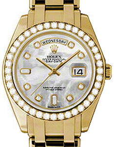 Rolex Day-Date Special Edition Mother of Pearl Diamond Gold Watch 18948