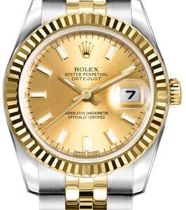 Rolex Lady-Datejust 26 Champagne Dial Jubilee Bracelet Women’s Watch 179173