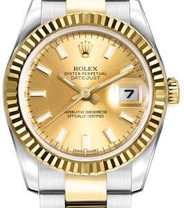 Rolex Lady-Datejust 26 Champagne Dial Oyster Bracelet Watch 179173