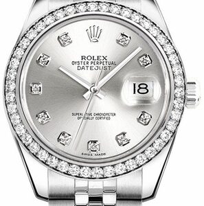 Rolex Lady-Datejust 26 Diamond Silver Dial Women’s Watch 179384