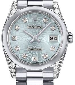 Rolex Lady-Datejust 26 Ice Blue Dial Diamond Women’s Watch 179296