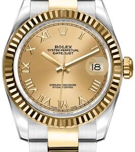 Rolex Lady-Datejust 26 Oyster Bracelet Roman Numeral Dial Watch 179173