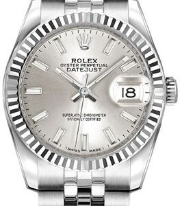 Rolex Lady-Datejust 26 Silver Dial Jubilee Bracelet Watch 179174