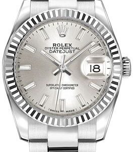 Rolex Lady-Datejust 26 Silver Dial Oyster Bracelet Watch 179174