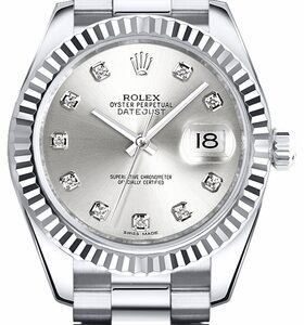 Rolex Lady-Datejust 26 Silver Diamond Dial Watch 179179