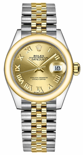 Rolex Lady-Datejust 28 Champagne Dial Watch 279163