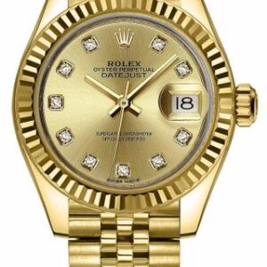 Rolex Lady-Datejust 28 Champagne Diamond Dial Women’s Watch 279178