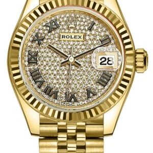 Rolex Lady-Datejust 28 Diamond Pave Dial Women’s Watch 279178