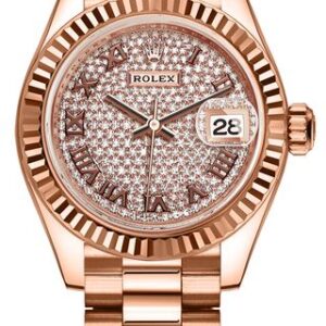 Rolex Lady-Datejust 28 Diamond-Paved Dial Women’s Watch 279175