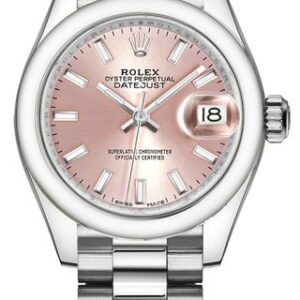 Rolex Lady-Datejust 28 Pink Dial Platinum Women’s Watch 279166