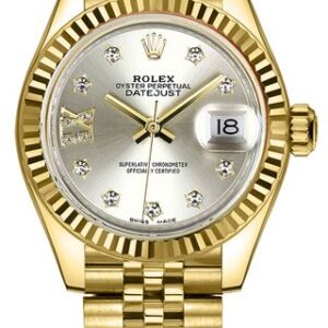 Rolex Lady-Datejust 28 Silver Dial Diamond IX Women’s Watch 279178