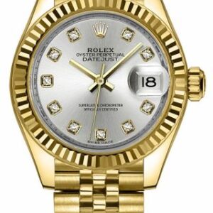 Rolex Lady-Datejust 28 Silver Diamond Dial Women’s Watch 279178