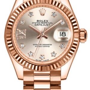 Rolex Lady-Datejust 28 Sundust Diamond Dial Women’s Watch 279175