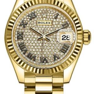 Rolex Lady-Datejust 28 Yellow Gold Diamonds Women’s Watch 279178