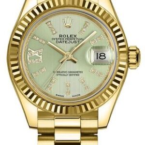 Rolex Lady-Datejust 28 Yellow Gold Fluted Bezel Women’s Watch 279178