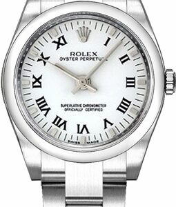 Rolex Oyster Perpetual 26 White Roman Numeral Dial Watch 176200