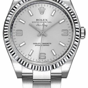 Rolex Oyster Perpetual Air-King Silver Dial Women’s Swiss Watch 114234