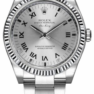 Rolex Oyster Perpetual Air-King Stainless Steel & Gold Bezel Watch 114234