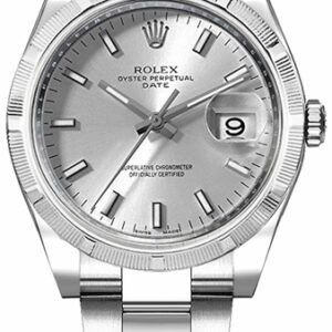 Rolex Oyster Perpetual Date 34 Silver Dial Watch 115210