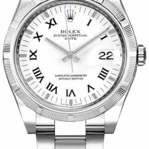 Rolex Oyster Perpetual Date 34 White Roman Numeral Watch 115210