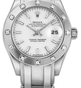 Rolex Pearlmaster Masterpiece 18k White Gold Women’s Watch 80319