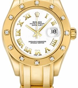 Rolex Pearlmaster Solid 18k Gold Diamond Women’s Watch 80318