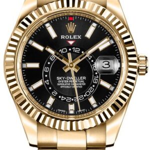 Rolex Sky-Dweller Yellow Gold Men’s Black Dial Watch 326938