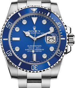 Rolex Submariner Date Blue Diamond Mens Watch 116619