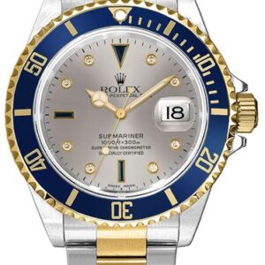 Rolex Submariner Date Diamond Sapphire Serti Men’s Watch 16613