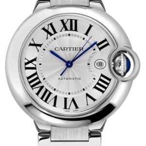 Cartier Ballon Bleu Guilloche Silver Dial Men’s Dress Watch W69012Z4