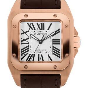 Cartier Santos 100 18k Rose Gold Men’s Watch W20108Y1