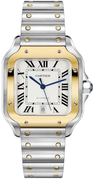 Cartier Santos De Cartier Medium Gold & Steel Men’s Watch W2SA0007