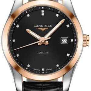 Longines Conquest Classic Diamond & Solid Rose Gold Men’s Watch L2.785.5.58.3