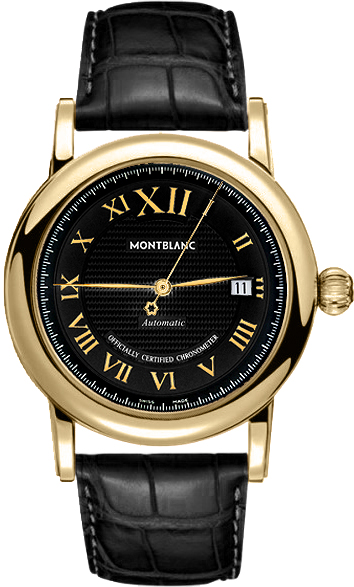 MontBlanc Star Black Dial Solid 18k Gold Men’s Luxury Watch 103093